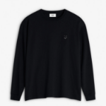 Maison Kitsune Men Bold Fox Head Patch Comfort Long Sleeves Tee Shirt - Black