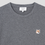 Maison Kitsune Men Fox Head Patch Regular Long Sleeves Tee-Shirt - Dark Grey Melange