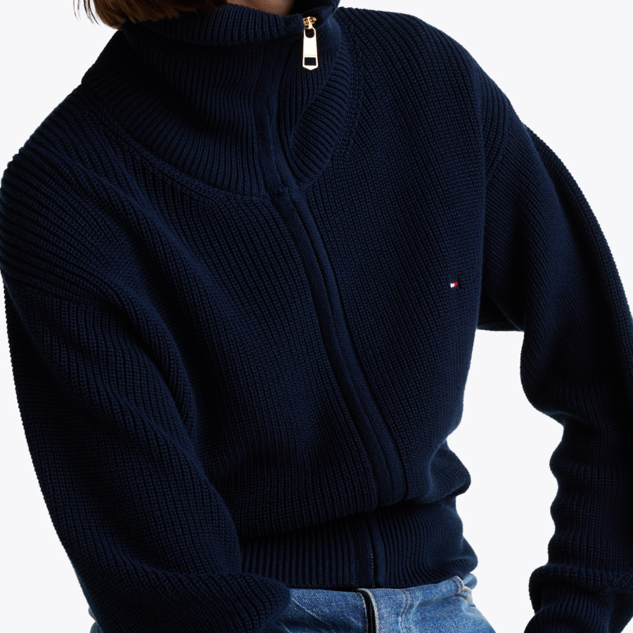 TOMMY HILFIGER [Official Headquarters] Cotton Full-Zip Cardigan