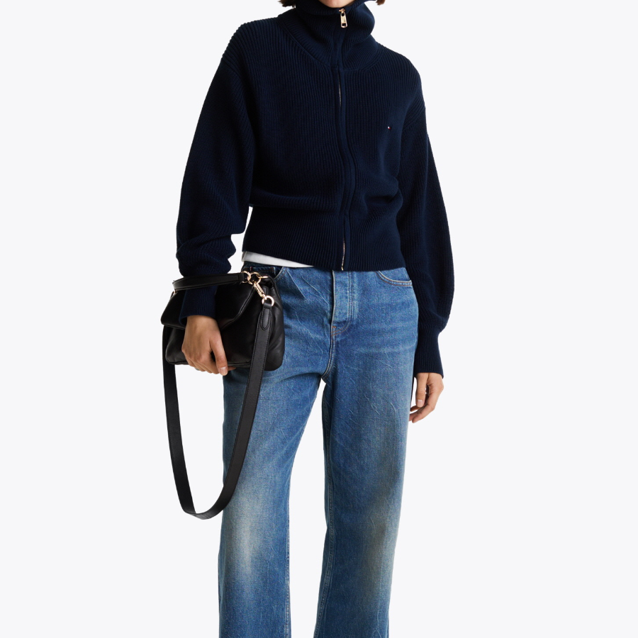 TOMMY HILFIGER [Official Headquarters] Cotton Full-Zip Cardigan