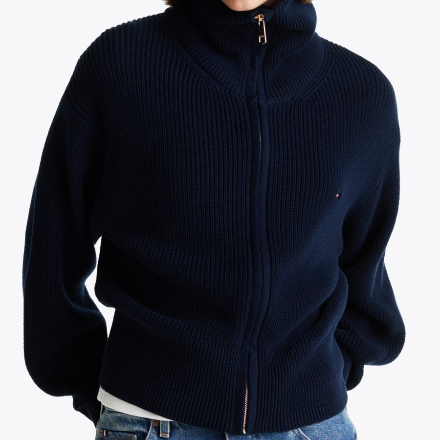 TOMMY HILFIGER [Official Headquarters] Cotton Full-Zip Cardigan