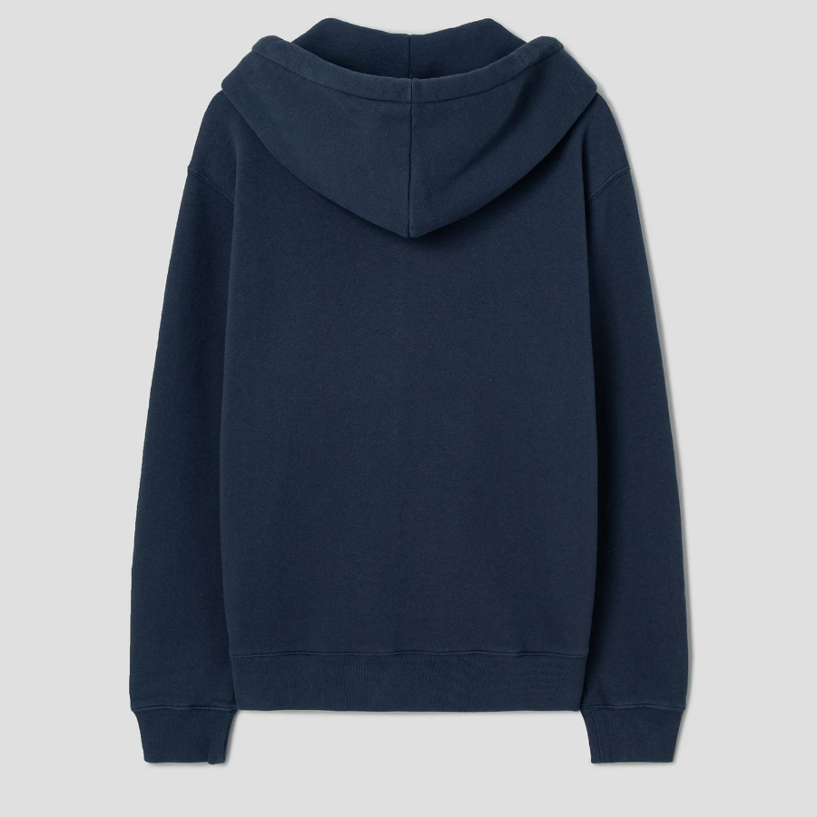 Maison Kitsune Men Tonal Fox Head Patch Comfort Zipped Hoodie - Ink Blue