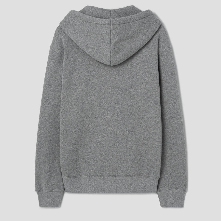 Maison Kitsune Men Tonal Fox Head Patch Comfort Zipped Hoodie - Medium Grey Melange