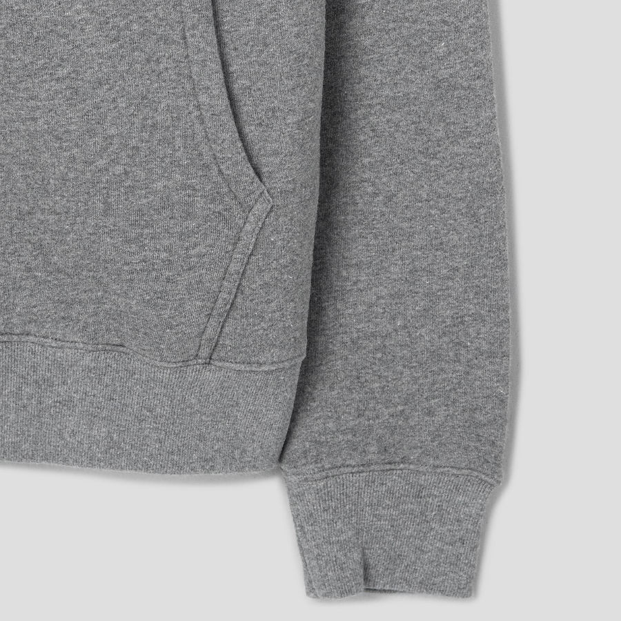 Maison Kitsune Men Tonal Fox Head Patch Comfort Zipped Hoodie - Medium Grey Melange