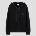 Maison Kitsune Men Tonal Fox Head Patch Comfort Zipped Hoodie - Black