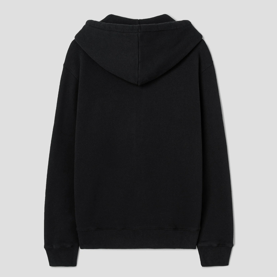 Maison Kitsune Men Tonal Fox Head Patch Comfort Zipped Hoodie - Black