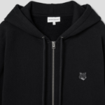 Maison Kitsune Men Tonal Fox Head Patch Comfort Zipped Hoodie - Black