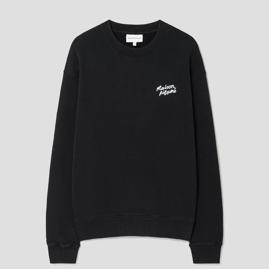 Maison Kitsune Men Maison Kitsune Handwriting Embroidered Comfort Sweatshirt - Black