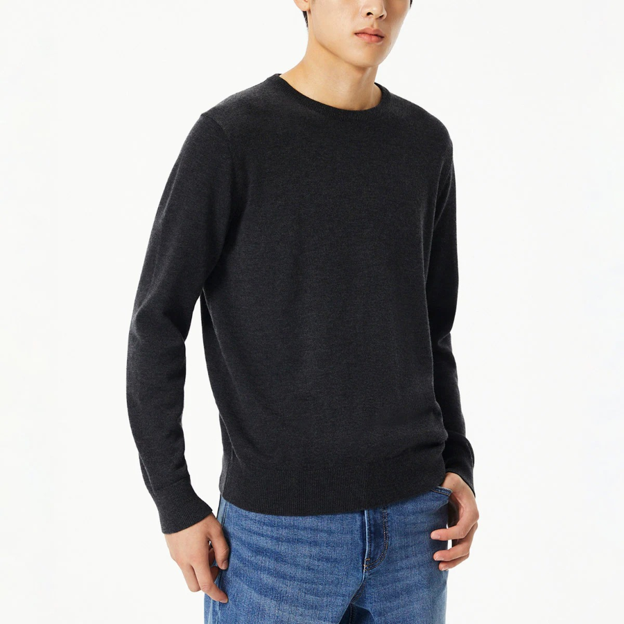 JAJU Round Neck Knit – Charcoal