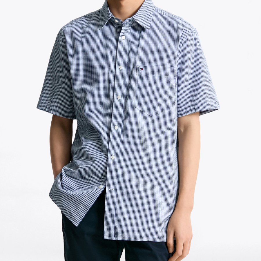 TOMMY HILFIGER [Official Headquarters] Seersucker Gingham Check Shirt