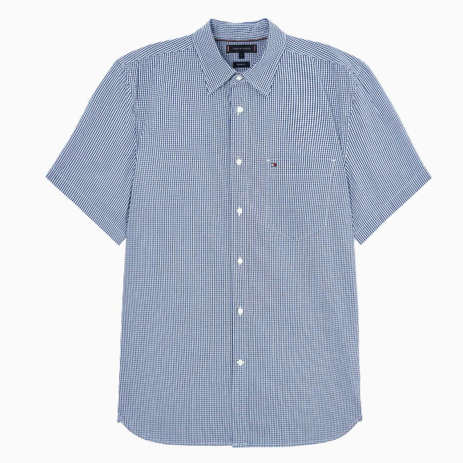 TOMMY HILFIGER [Official Headquarters] Seersucker Gingham Check Shirt