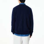 JAJU Merino Wool V-Neck Knit Cardigan – Navy