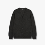 JAJU Merino Wool V-Neck Knit Cardigan – Charcoal