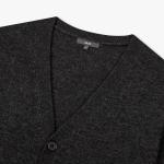 JAJU Merino Wool V-Neck Knit Cardigan – Charcoal
