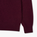 JAJU Merino Wool V-Neck Knit Cardigan – Burgundy