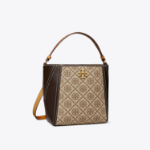 TORY BURCH McGraw T Monogram Small Bucket Bag – Yellowish Brown