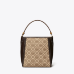 TORY BURCH McGraw T Monogram Small Bucket Bag – Yellowish Brown