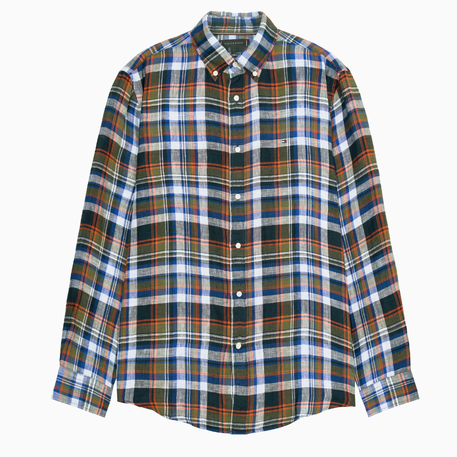 TOMMY HILFIGER [Official Headquarters] [Regular fit] Льняная рубашка в мульти-клетку (T12F3WSH300MT10MS)