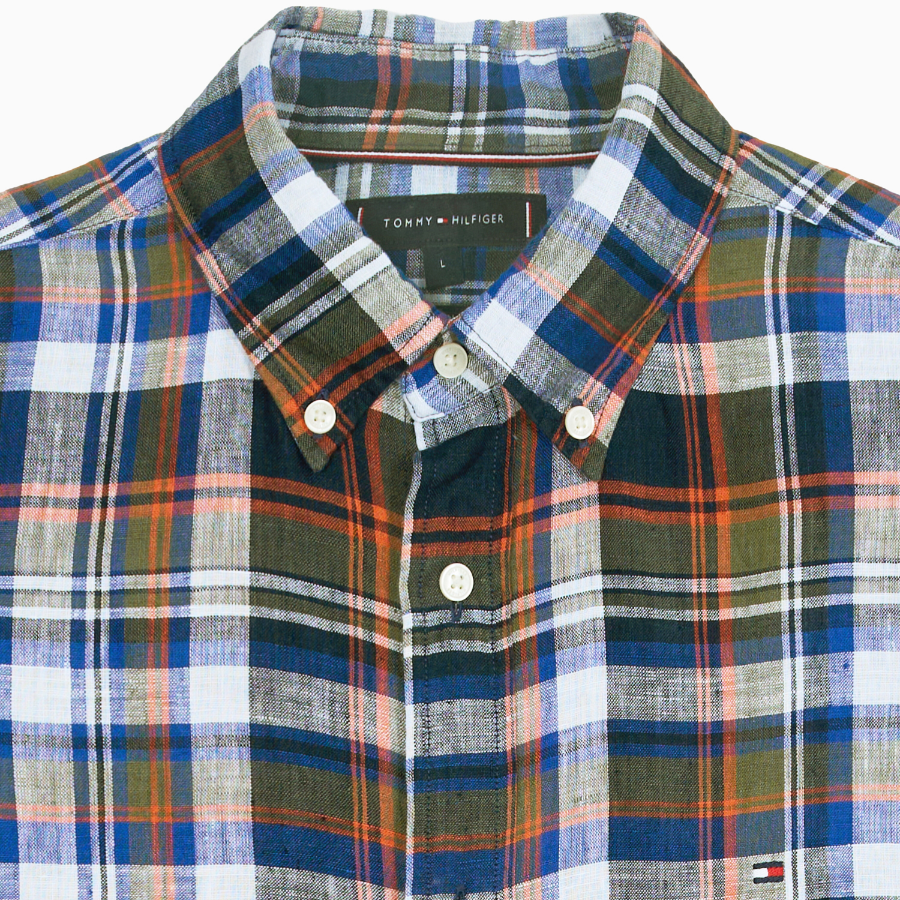 TOMMY HILFIGER [Official Headquarters] [Regular fit] Льняная рубашка в мульти-клетку (T12F3WSH300MT10MS)