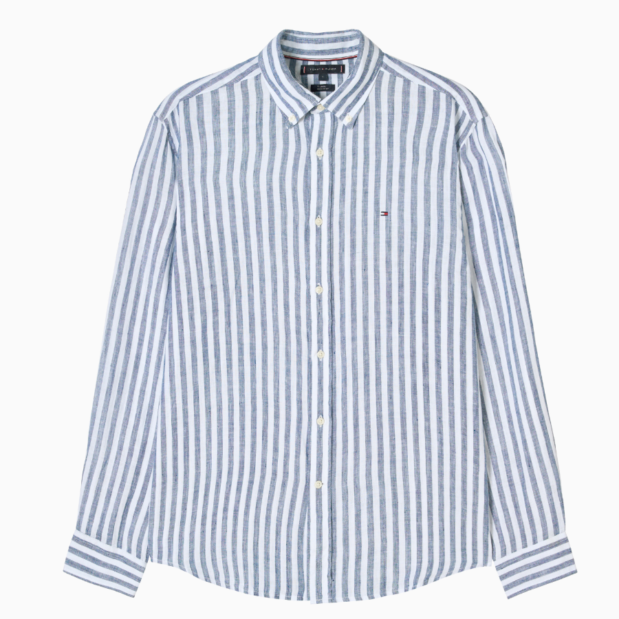 TOMMY HILFIGER [Official Headquarters] [Regular fit] Striped Linen Shirt (T12F1WSH170MT10A5)