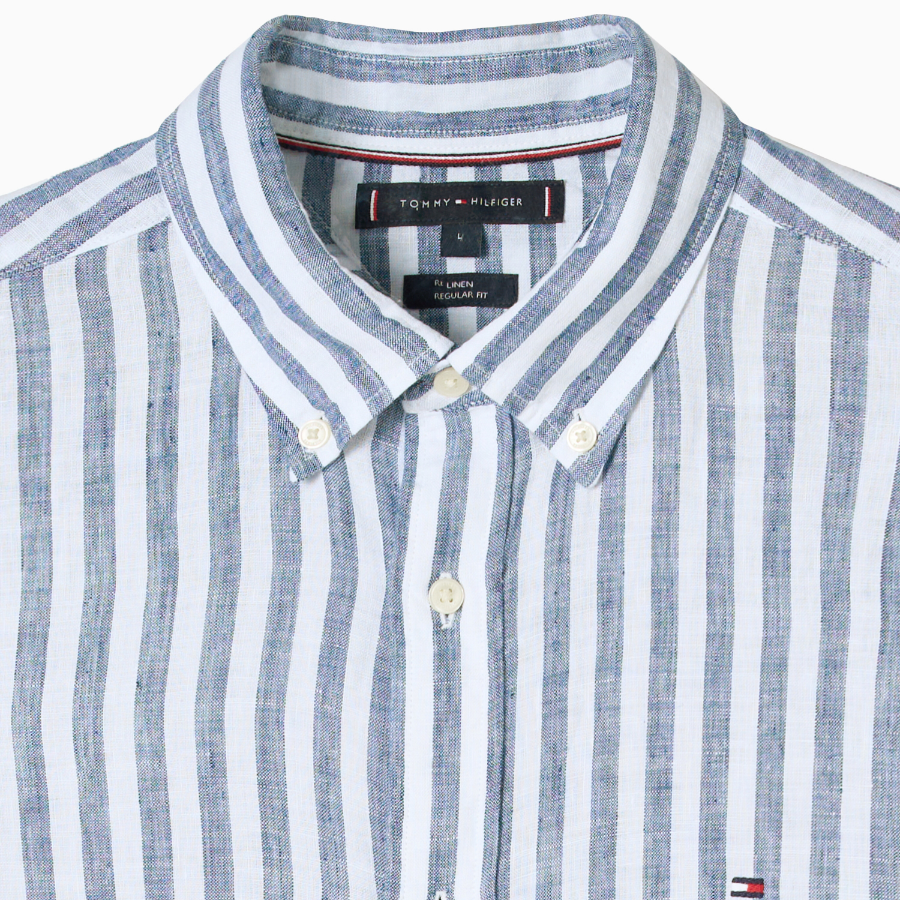 TOMMY HILFIGER [Official Headquarters] [Regular fit] Striped Linen Shirt (T12F1WSH170MT10A5)