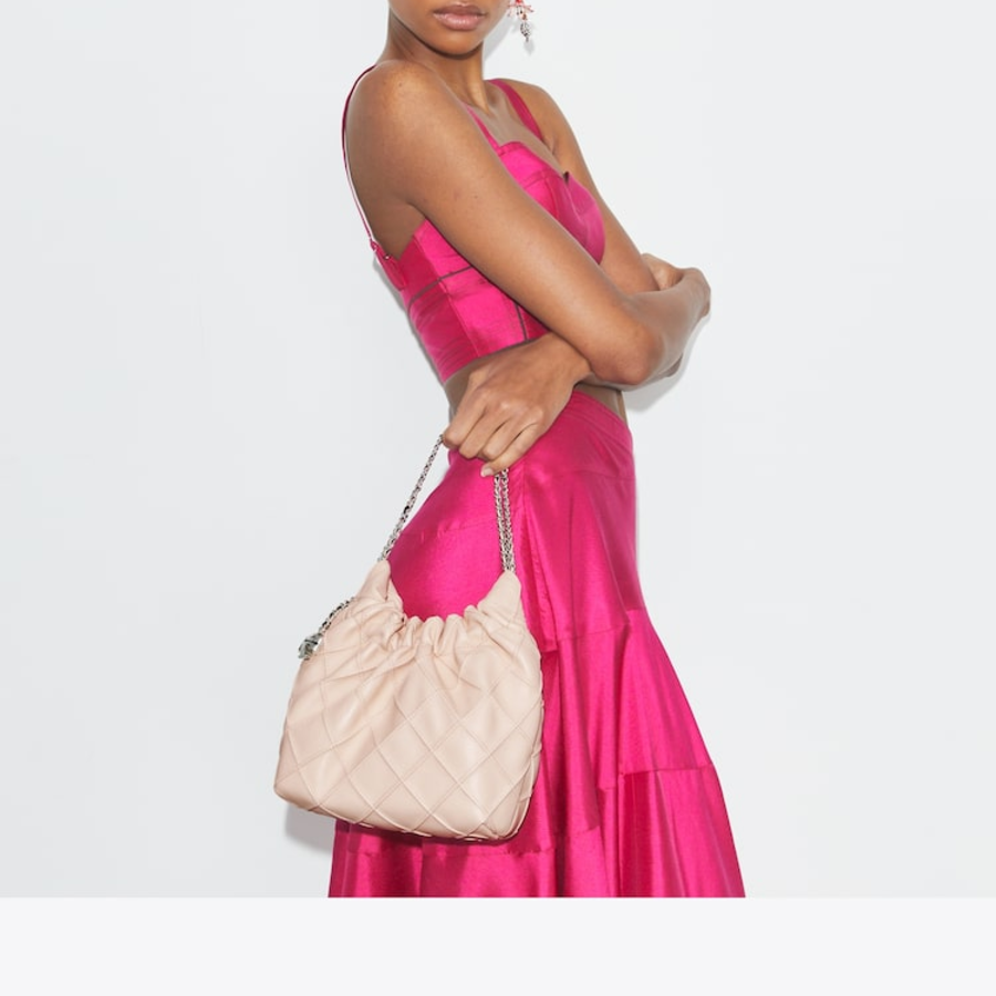 TORY BURCH Fleming Mini Hobo Bag – Cream