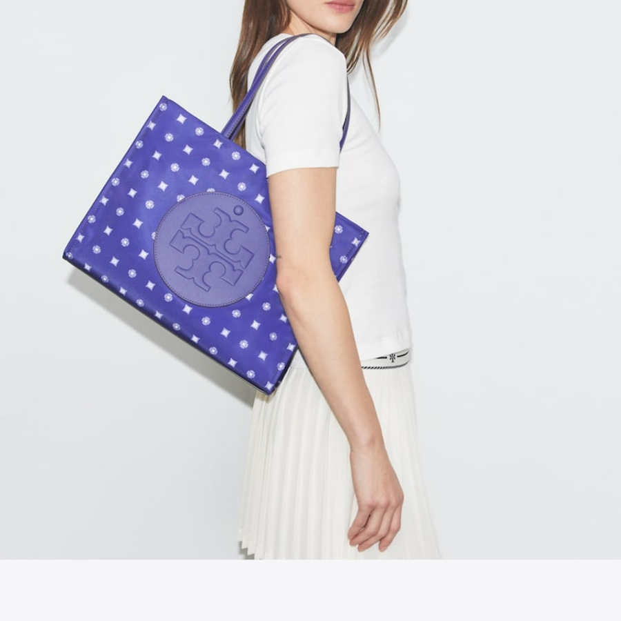 TORY BURCH Ella Printed Small Tote – Blue