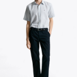 TOMMY HILFIGER [Official Headquarters] [Regular fit] Linen Blended Stripe Short Sleeve Shirt (T12F3WSH130MT10A5)