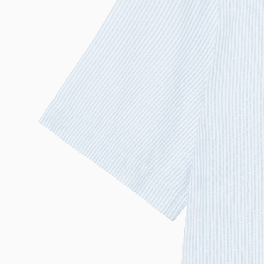 TOMMY HILFIGER [Official Headquarters] [Regular fit] Linen Blended Stripe Short Sleeve Shirt (T12F3WSH130MT10A5)