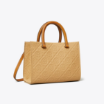 TORY BURCH T Monogram Pebble Square Tote – Cream