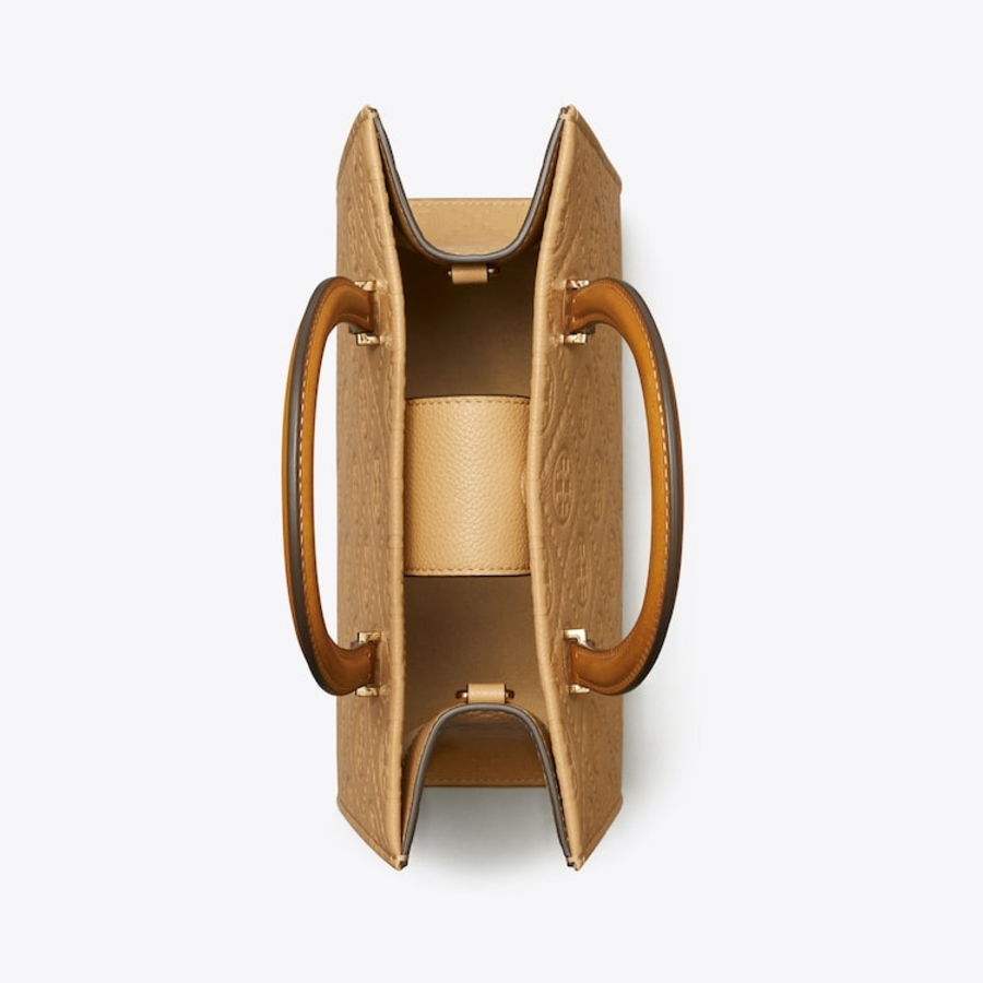 TORY BURCH T Monogram Pebble Square Tote – Cream