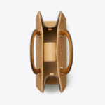 TORY BURCH T Monogram Pebble Square Tote – Cream