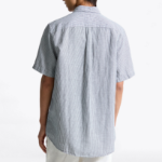 TOMMY HILFIGER [Official Headquarters] [Regular fit] Linen Blended Stripe Short Sleeve Shirt (T12F3WSH130MT10A4)