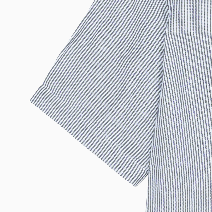 TOMMY HILFIGER [Official Headquarters] [Regular fit] Linen Blended Stripe Short Sleeve Shirt (T12F3WSH130MT10A4)