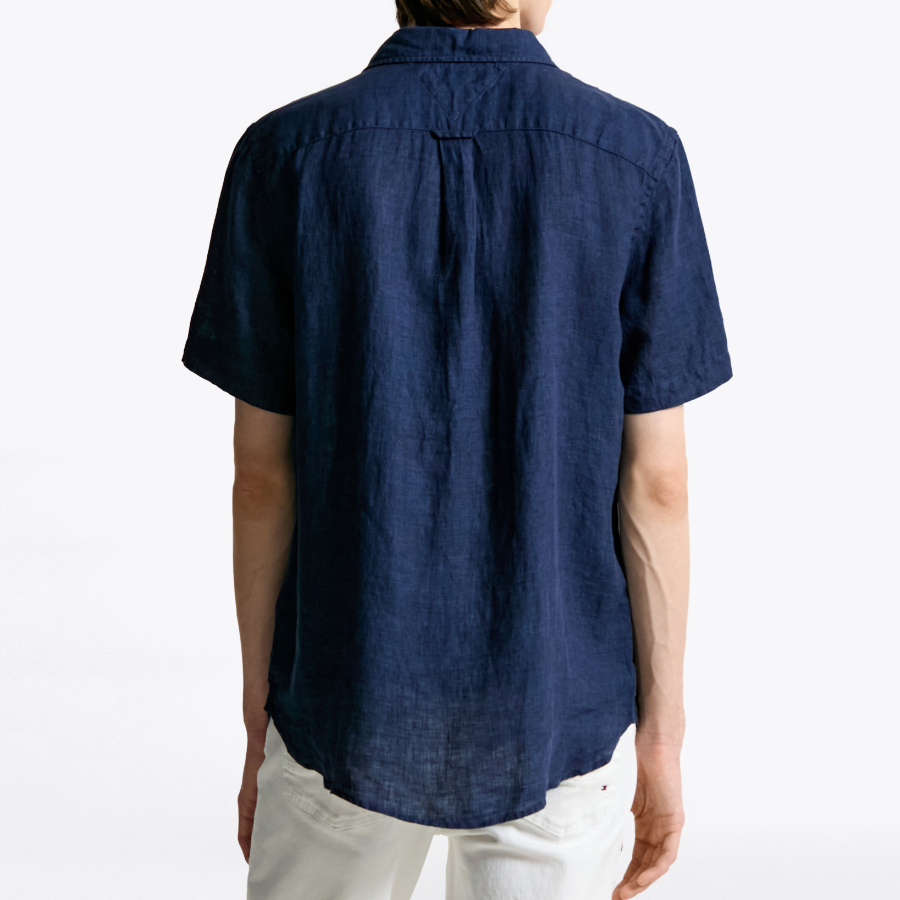 TOMMY HILFIGER [Official Headquarters] [Regular fit] Pigment Dyed Linen Short Sleeve Shirt (T12F3WSH120MT1DCC)