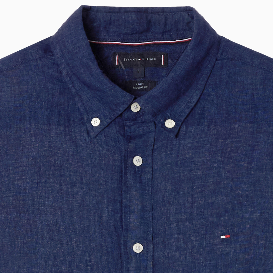 TOMMY HILFIGER [Official Headquarters] [Regular fit] Pigment Dyed Linen Short Sleeve Shirt (T12F3WSH120MT1DCC)