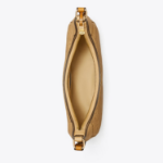 TORY BURCH T Monogram Pebble Crescent Bag – Cream