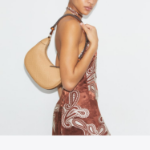 TORY BURCH T Monogram Pebble Crescent Bag – Cream