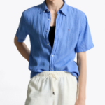 TOMMY HILFIGER [Official Headquarters] [Regular fit] Pigment Dyed Linen Short Sleeve Shirt (T12F3WSH120MT1C30)