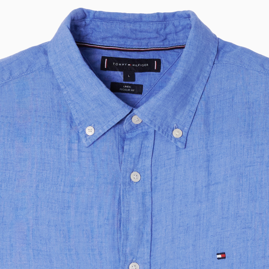 TOMMY HILFIGER [Official Headquarters] [Regular fit] Pigment Dyed Linen Short Sleeve Shirt (T12F3WSH120MT1C30)