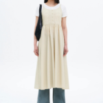 8 seconds 50s Cotton Layered Long Dress — Ivory