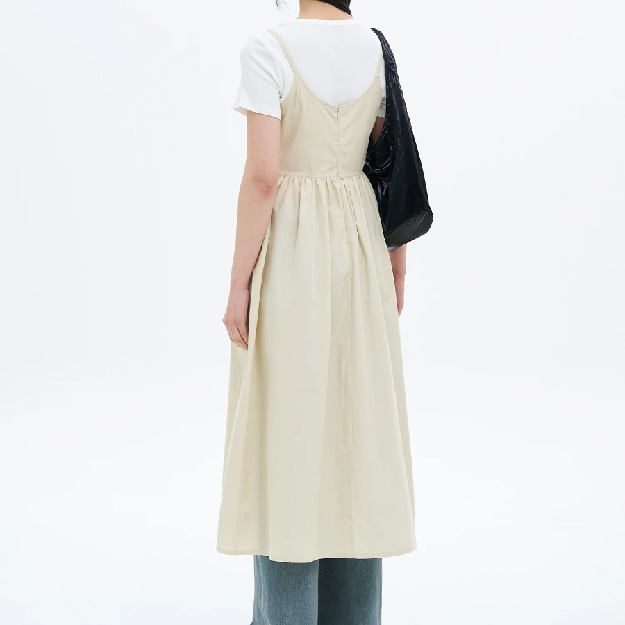 8 seconds 50s Cotton Layered Long Dress — Ivory