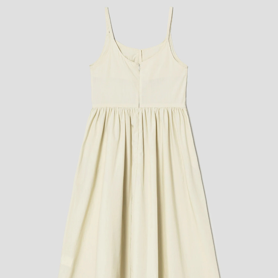 8 seconds 50s Cotton Layered Long Dress — Ivory