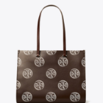 TORY BURCH T Monogram Contrast Embossed Tote – Chocolate