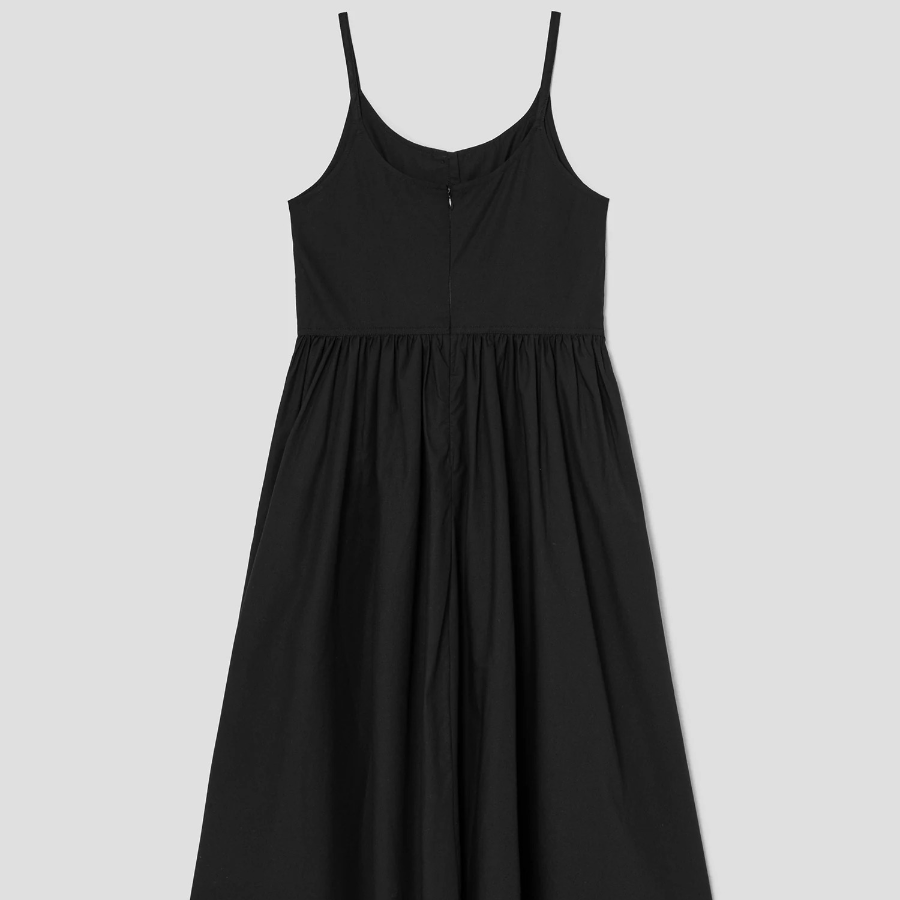 8 seconds 50s Cotton Layered Long Dress — Black