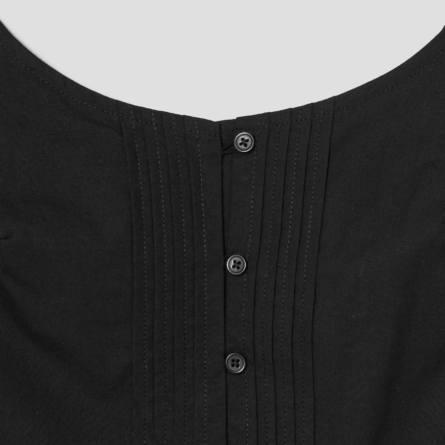 8 seconds 50s Cotton Layered Long Dress — Black