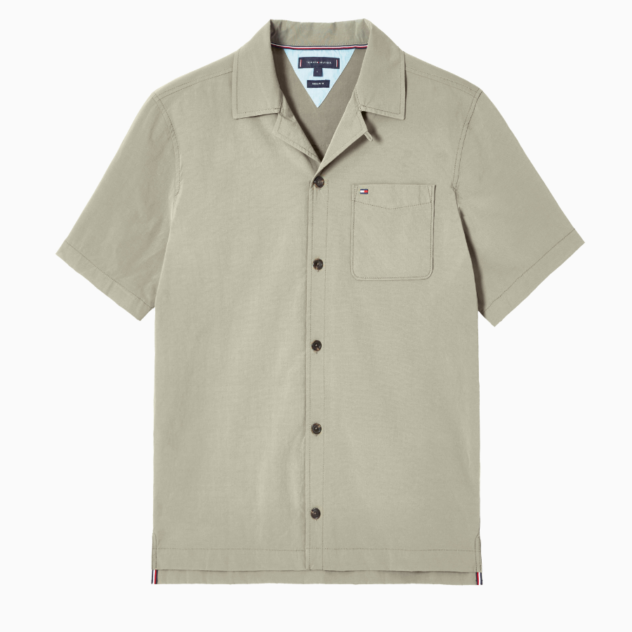TOMMY HILFIGER [Official Headquarters] [Relax fit] Open Collar Short Sleeve Shirt (T12F1WSH731MLMPLI)