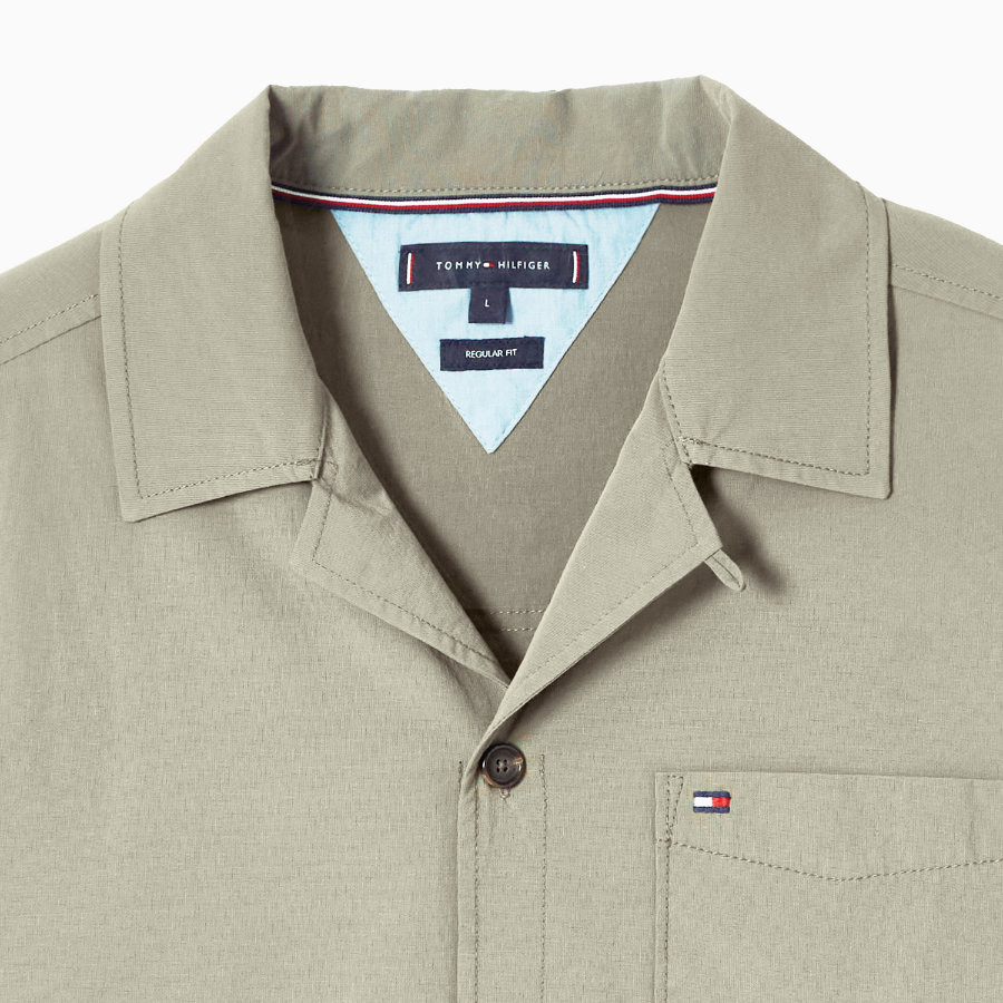 TOMMY HILFIGER [Official Headquarters] [Relax fit] Open Collar Short Sleeve Shirt (T12F1WSH731MLMPLI)