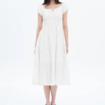 8 seconds Textured Sleeveless Long Dress — White