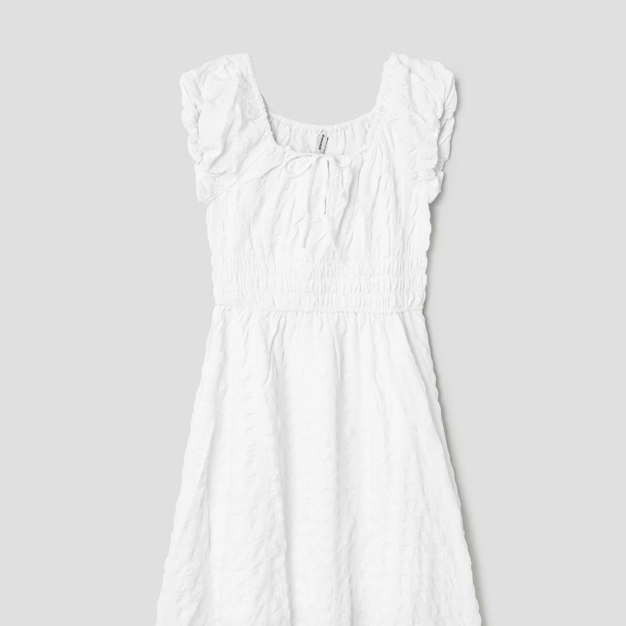 8 seconds Textured Sleeveless Long Dress — White